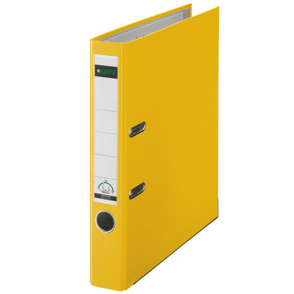 Image of Leitz 180° Lever Arch File Plastic 50 mm ring binder A4 Yellow