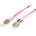 Equip LC/SC Fiber Optic Patch Cable, OM4, 1m