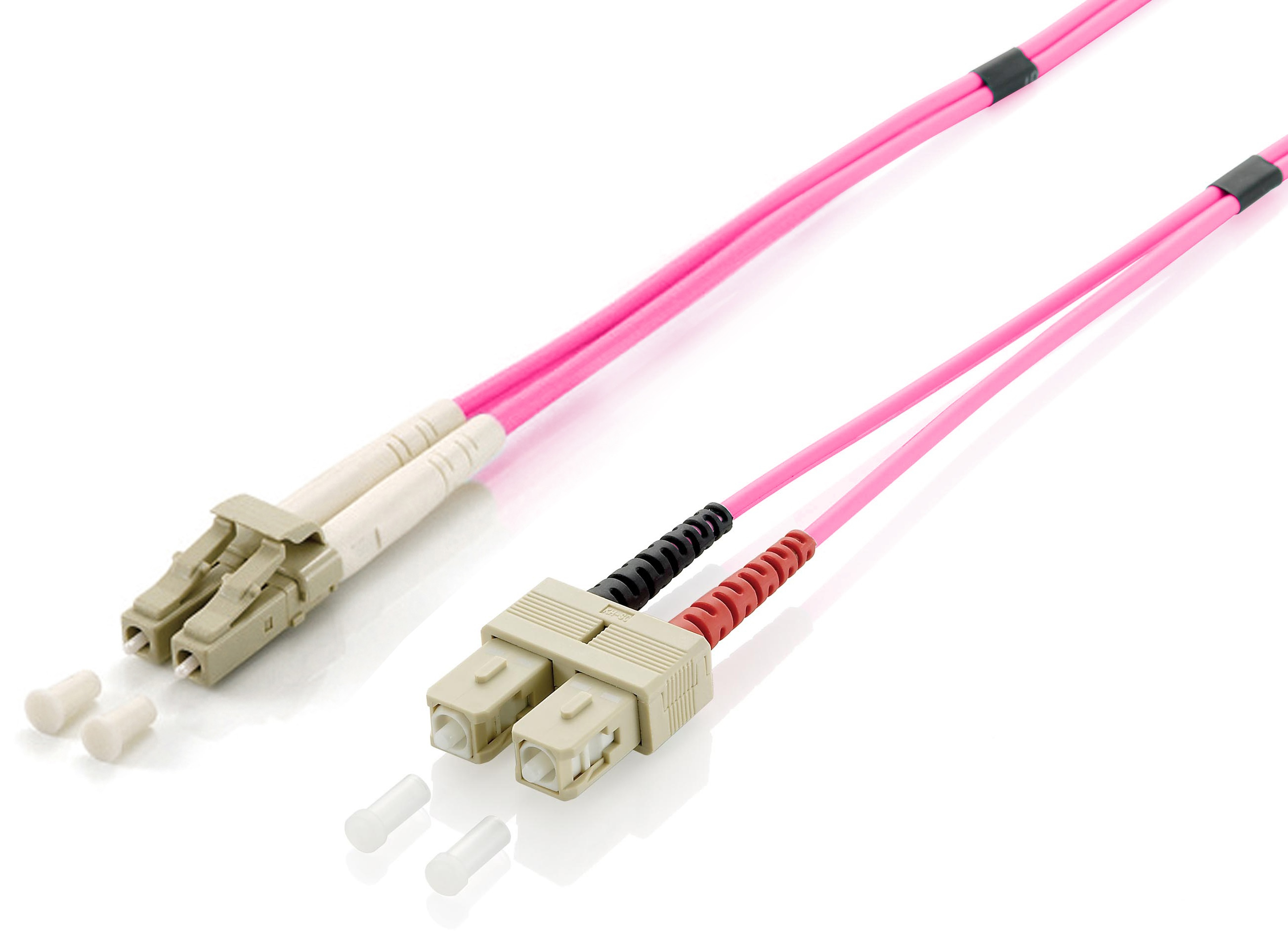 Image of Equip LC/SC Fiber Optic Patch Cable, OM4, 1m