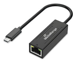MediaRange USB Type-C Ethernet Adapter with RJ45 Port. 10/100/1000 Mbp
