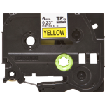 Brother TZE-FX611 DirectLabel black on yellow Laminat 6mm x 8m for Brother P-Touch TZ 3.5-18mm/6-12mm/6-18mm/6-24mm/6-36mm