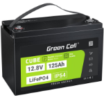 Green Cell Å½alias Cell CUBE LiFePO4 125Ah 12,8V 1600Wh liio geleÅ¾ies fosfato baterija kemperiui, sauls energijai, neprijungtai prie tinklo, laivui Lithium Iron Phosphate (LiFePO4) 12.8 V