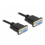 DeLOCK Serial Cable RS-232 D-Sub 9 female to female null modem with narrow plug housing - CTS / RTS auto control - 10 m