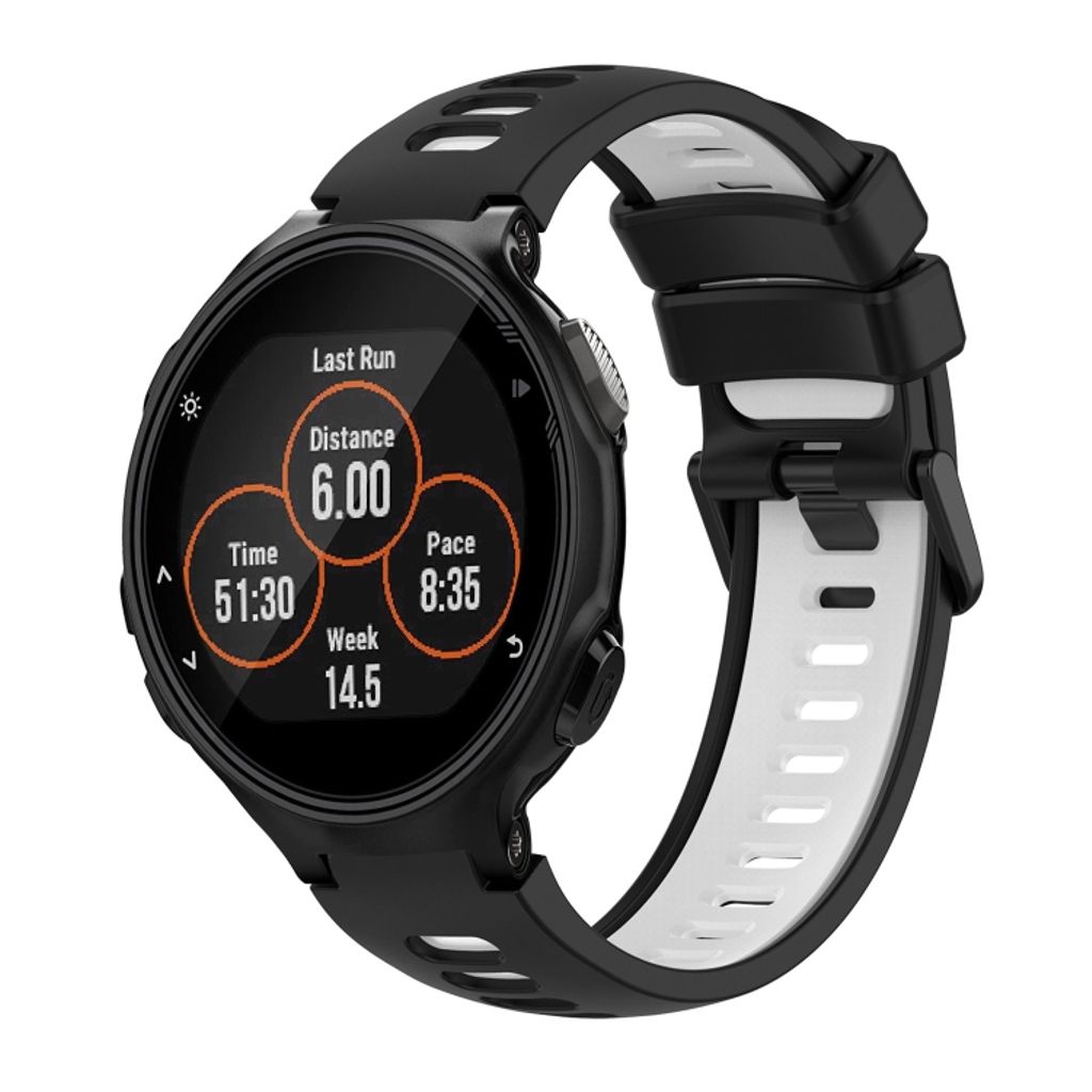 EU Product - Forerunner 735 / 735XT Silicone Two-colored Watch Band - Black/White thumbnail