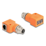 DeLOCK 60668 tussenstuk voor kabels M12 RJ45 Oranje