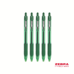 Zebra Z-Grip Smooth Retractable Ballpoint Pen Green Ink Box 12