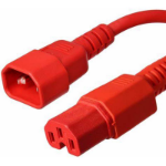 FDL 2M IEC MAINS EXT. CBL.- IEC C14 PLUG TO C15 (HOT) SKT - RED