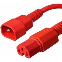 FDL 2M IEC C15 HOT SOCKET TO C14 PLUG CABLE - RED