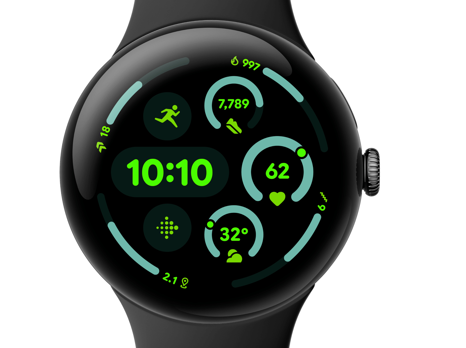 Pixel Watch 3 AMOLED 45 mm Digital Touchscreen Black Wi-Fi GPS