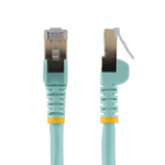 StarTech.com 12ft CAT6a Ethernet Cable - 10 Gigabit Shielded Snagless RJ45 100W PoE Patch Cord - 10GbE STP Network Cable w/Strain Relief - Aqua Fluke Tested/Wiring is UL Certified/TIA