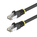 StarTech.com 15m Black Cat6A Outdoor Ethernet Cable, Snagless RJ45, S/FTP, 23AWG Pure Bare Copper, 500MHz, Shielded Outdoor Rated Patch Cord, UV Resistant
