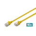 Digitus CAT 6A F-FTP Slim patch cord, 3 m, yellow, 10 pieces