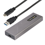 StarTech.com USB-C 10Gbps to M.2 NVMe or M.2 SATA SSD Enclosure - Tool-free External M.2 PCIe/SATA NGFF SSD Aluminum Case - USB Type-C&A Host Cables - Supports 2230/2242/2260/2280