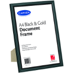 CARVEN QFWBKGLDA4 DOCUMENT FRAME A4 BLACK / GOLD