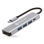 BRobotix 406627 base para laptop o replicador de puertos Alámbrico USB 3.2 Gen 1 (3.1 Gen 1) Type-C Gris