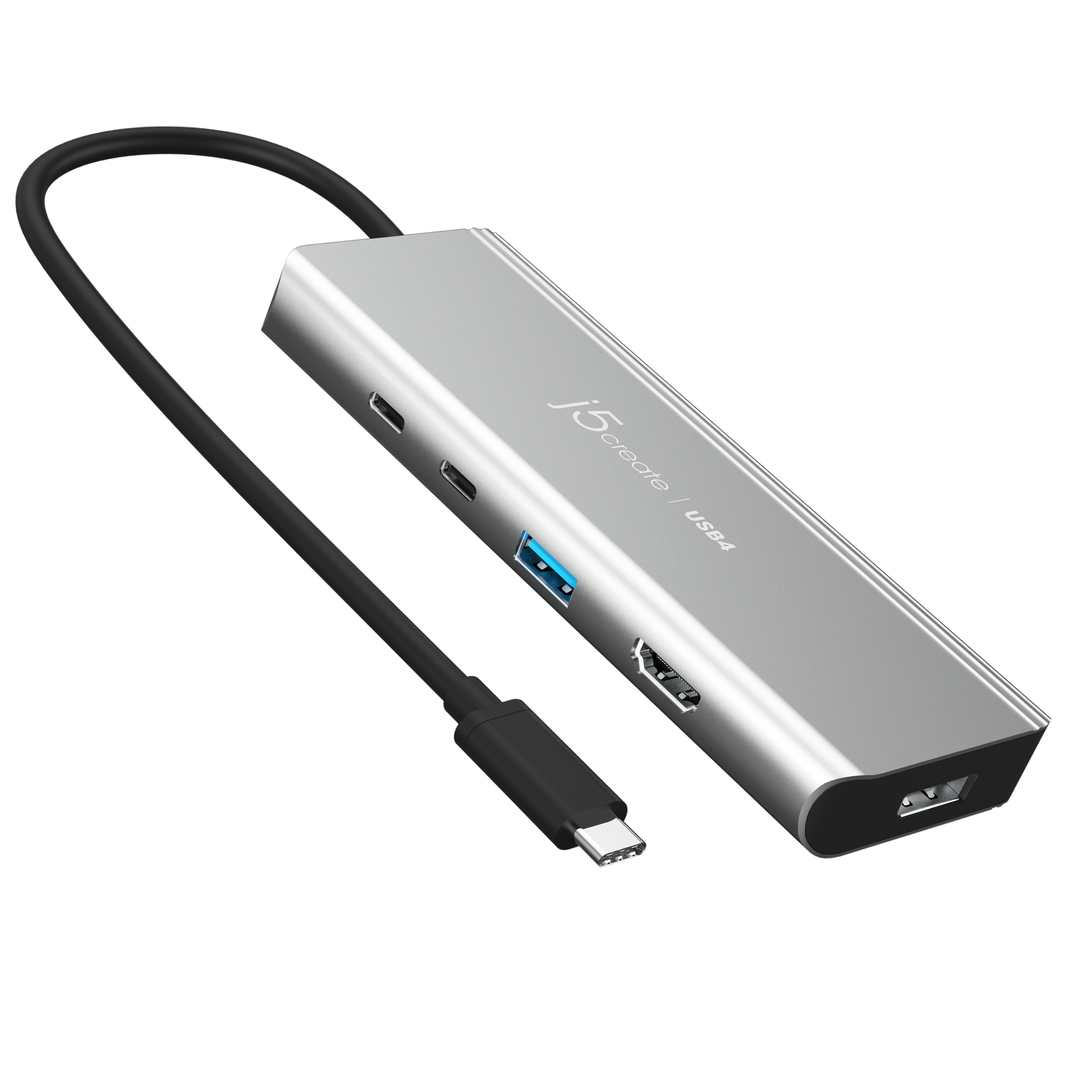 Image of j5create JCD401 USB4 Dual 4K Multi-Port Hub, Silver