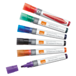 Nobo Liquid Ink Whiteboard Pens Bullet Tip 6 blister-pack