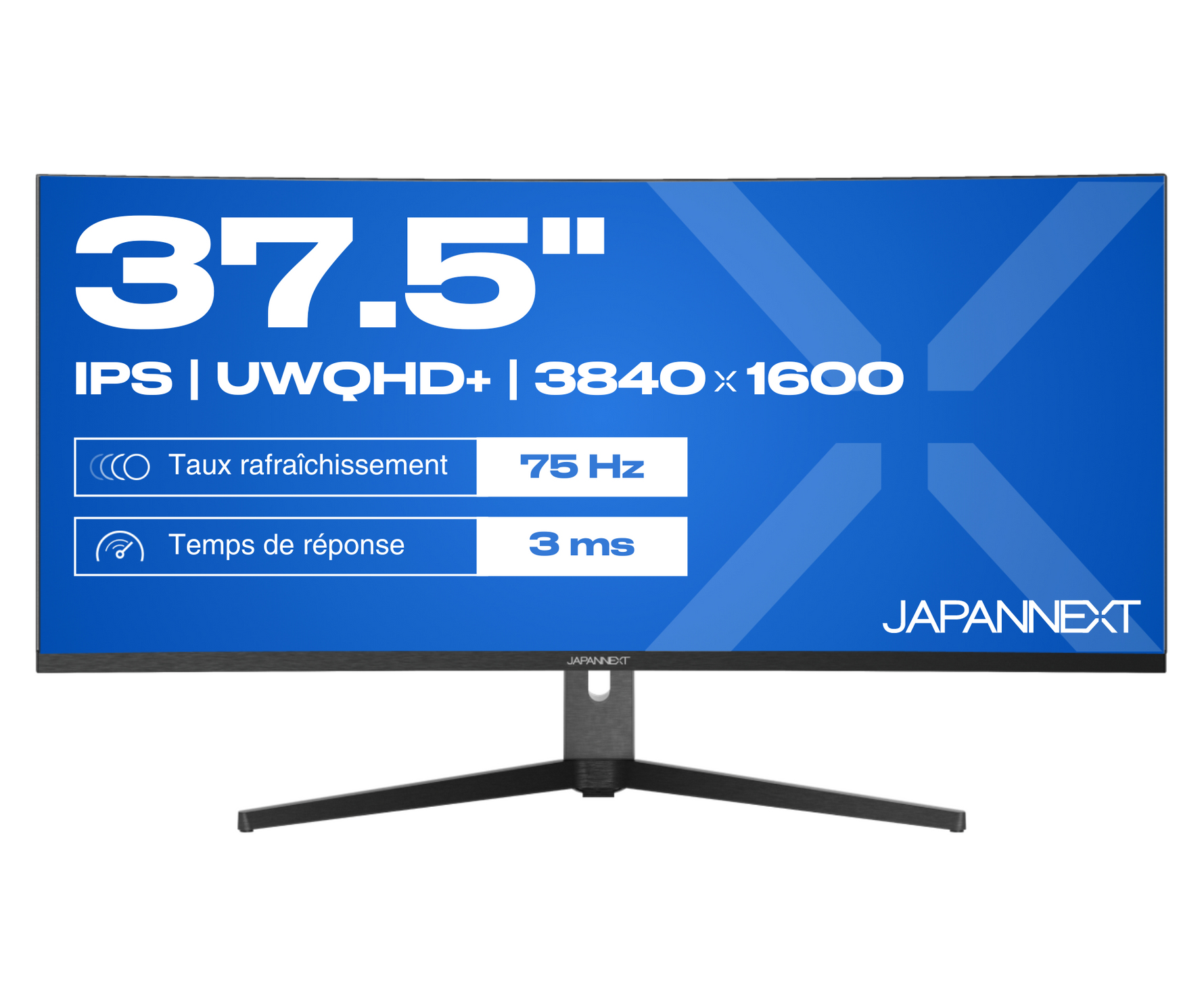 JAPANNEXT JN-IPS375UWQHD+75F-C65W-HS computer monitor 95.2 cm (37.5") 3840 x 1600 pixels UltraWide Quad HD+ LCD Black, Silver