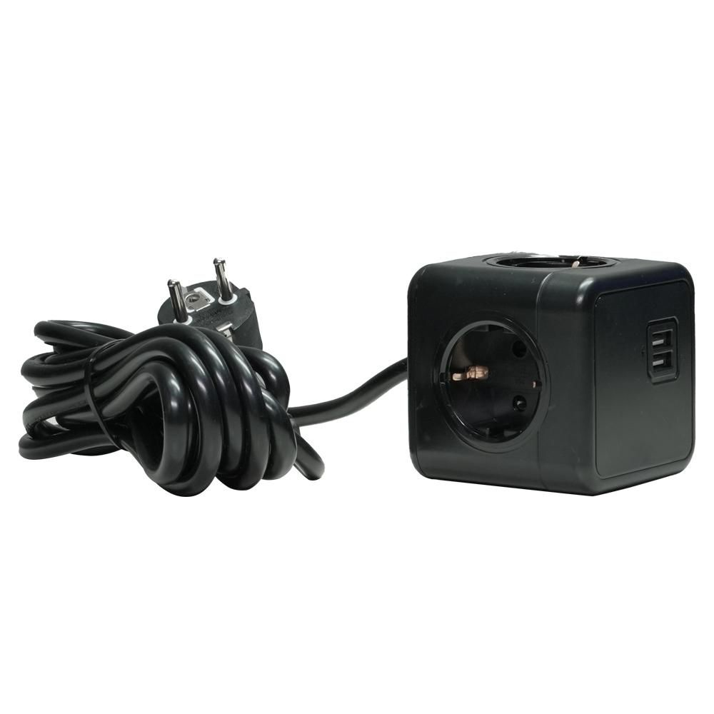 Microconnect GRUCUBE2USB-B3 power extension 3 m 3 AC outlet(s) Indoor