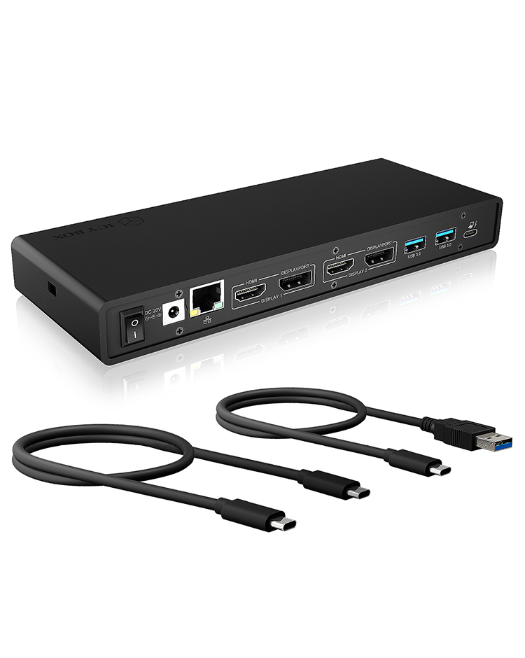 ICY BOX IB-DK2245AC Wired USB 3.2 Gen 1 (3.1 Gen 1) Type-C Black