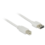 DeLOCK 1m, USB2.0-A/USB2.0-B USB cable USB A USB B White