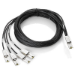 HPE StorageWorks 4m External Mini-SAS to 4x1 Mini-SAS Cable Negro