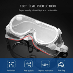 KSA Goggles de protección - GKSA01-B, KSA, 4 válvulas de respiración, grado médico, elástico de sujeción y fijación de sellado para ojos, anti empañante
