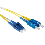 ACT 15 meter LSZH Singlemode 9/125 OS2 short boot glasvezel patchkabel duplex met LC en SC connectoren