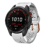 Garmin EU Product - Fenix 7S Solar Silicone Watch Band with Lace Design - White