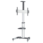 Manhattan Trolley Mount Stand for TV & Monitors, For screens 37" to 65", VESA compatibility: all between 200x200 to 600x400mm - check the dimensions of the four mounting holes on back of screen to ensure it fits, Max 50kg, Silver, LFD, Bracket, Lifetime W