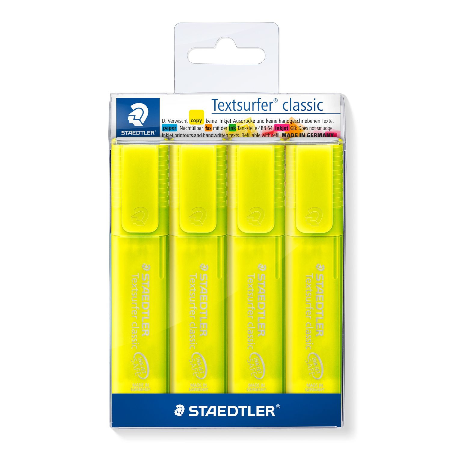 Image of Staedtler 364-1P WP4 marker 4 pc(s) Chisel tip Yellow