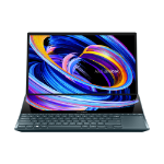 ASUS ZenBook Pro Duo 15 OLED UX582HS-XH99T notebook 15.6" Touchscreen 4K Ultra HD 11th gen Intel® Core™ i9 32 GB DDR4-SDRAM 1000 GB SSD NVIDIA GeForce RTX 3080 Wi-Fi 6 (802.11ax) Windows 11 Pro Blue