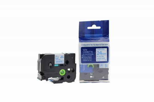 CTS Compatible Brother P-Touch TZe-253 Blue on White also for TZ-253 Label Cassette