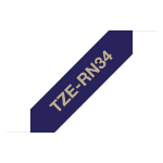 Brother TZE-RN34 DirectLabel gold on Navy blue non adhesive textil 12mm x 4m for Brother P-Touch TZ 3.5-18mm/6-12mm/6-18mm/6-24mm/6-36mm