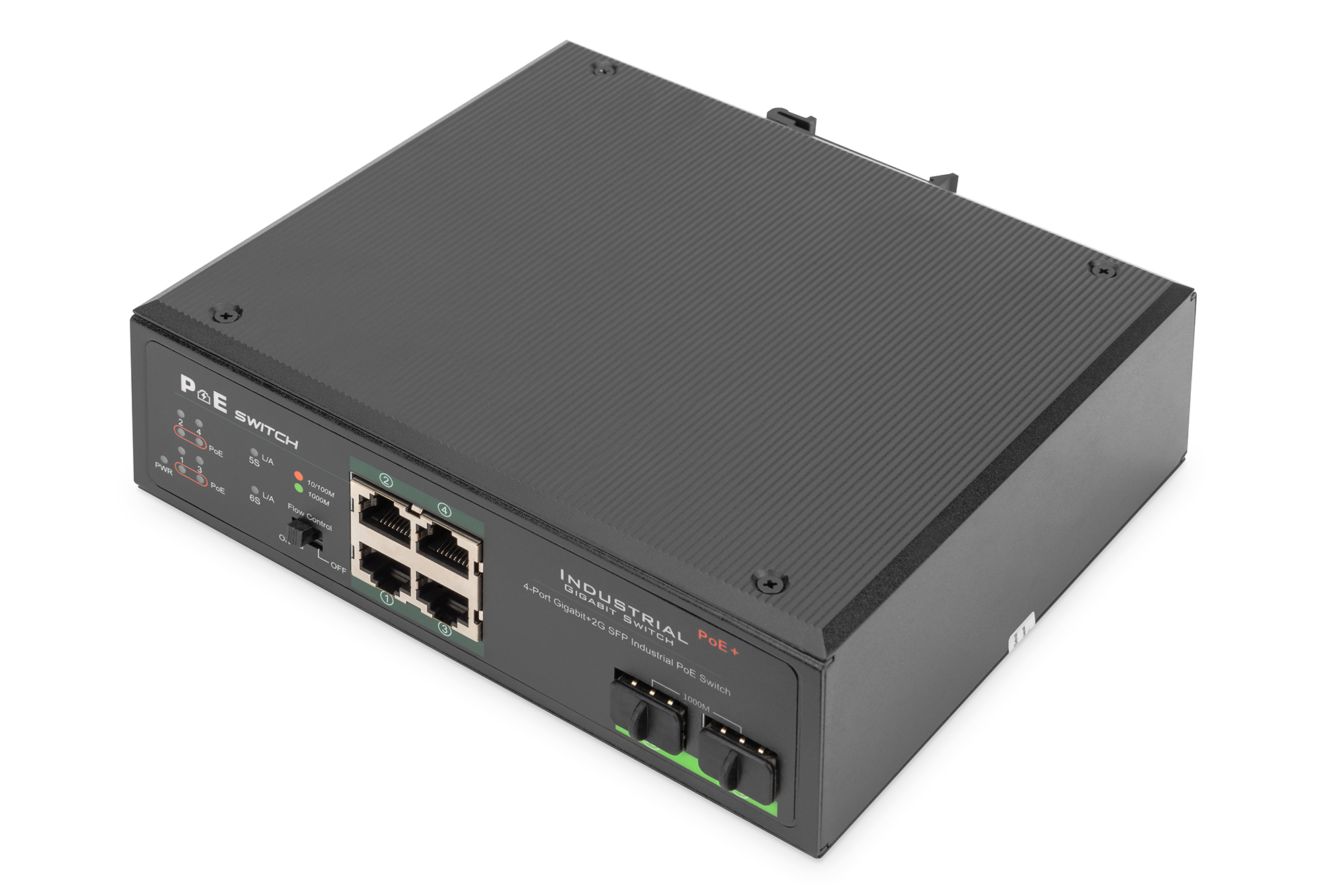 Image of Digitus 4 Port Gigabit Ethernet Network PoE Switch, Industrial,...