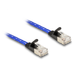 DeLOCK RJ45 flat network cable with braided coating Cat.6A U/FTP 5 m blue