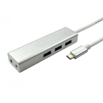 Cables Direct USB3C-3PHUB-AUD interface hub USB 3.2 Gen 1 (3.1 Gen 1) Type-C Aluminium