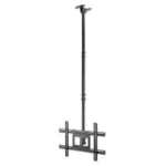 Manhattan TV & Monitor Mount - Ceiling, Screen Sizes: 37-65", Height: 70-157 cm, Black, VESA 200x200 to 600x400mm, Max 50kg, LFD, Lifetime Warranty