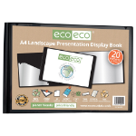 Eco Eco A4 50% Recycled 20 Pocket Landscape Presentation Display Book - Single