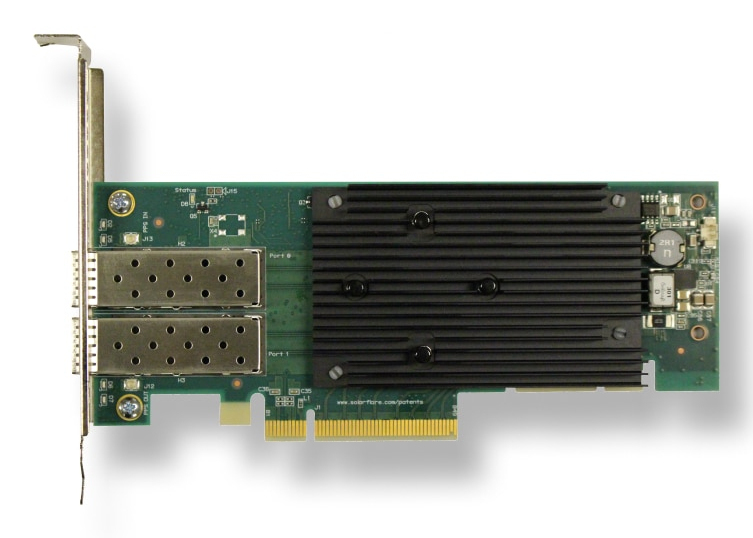 Solarflare XtremeScale Dual-Port 10/25GbE SFP28 Network Adapter with ULL firmware Onload license PTP license and TCP Direct