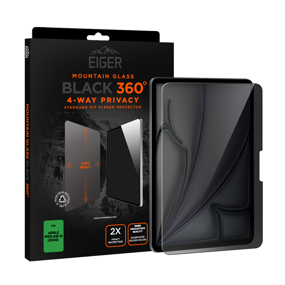 Eiger VERRE TREMPE PREMIUM ASAHI 2.5D PRIVACY 360° POUR APPLE IPAD AIR