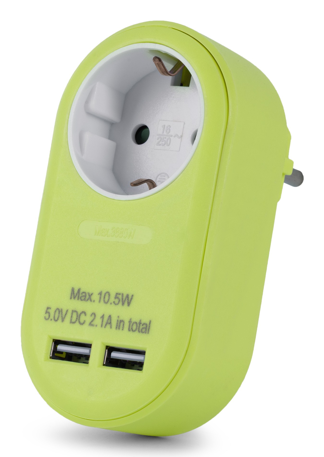 EU Product - Steckdosenadapter + 2x USB-A lime thumbnail