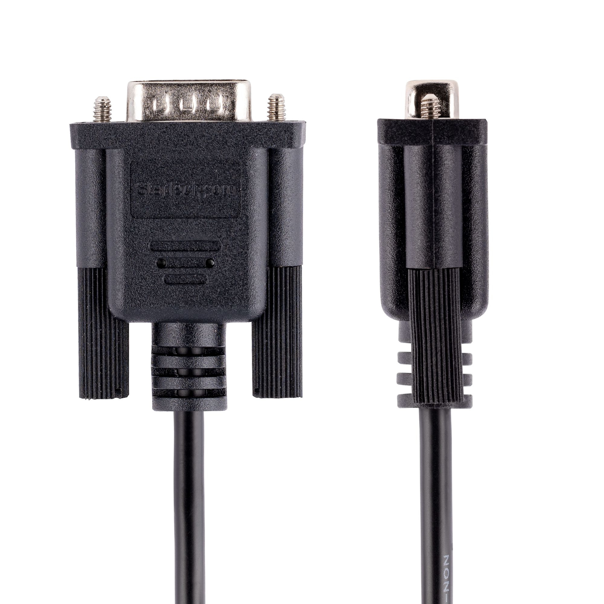 StarTech.com RS232 seriell nollmodel-kabel på 3 m, seriell crossover-kabel med/Al-Mylar-skärmning, DB9 seriell COM-portkabel (hane till hona), kompatibel med DTE-enheter, svart, F/M