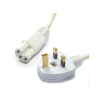 FDL 2M UK MANIS CABLE - UK PLUG TO C15 (HOT) SOCKET - WHITE