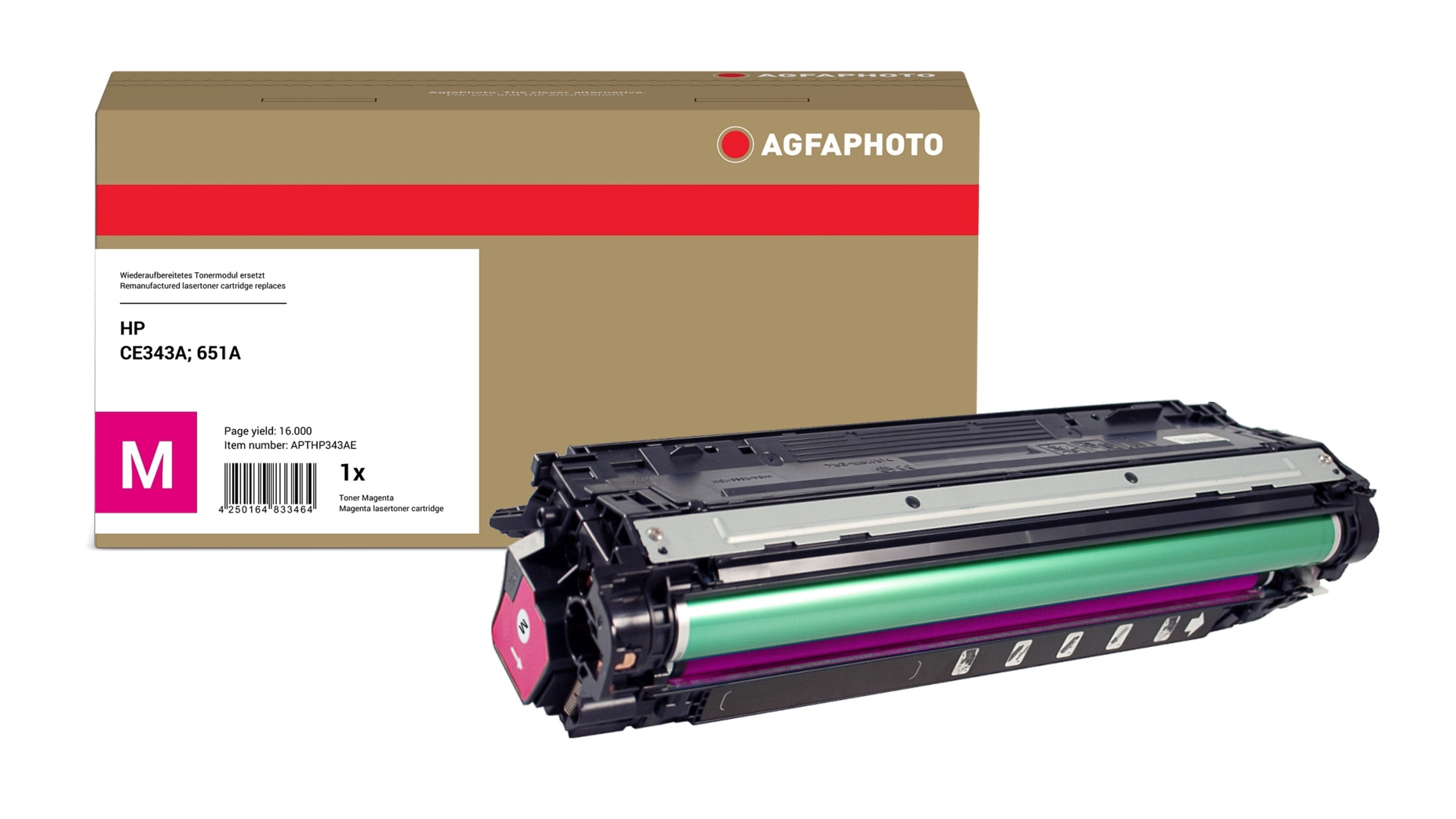 AgfaPhoto Compatible Toner Cartridge. Magenta. Replacement for HP CE34