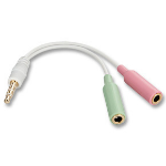 Lindy 3.5mm/2 x 3.5mm audio kabel 0,6 m Wit