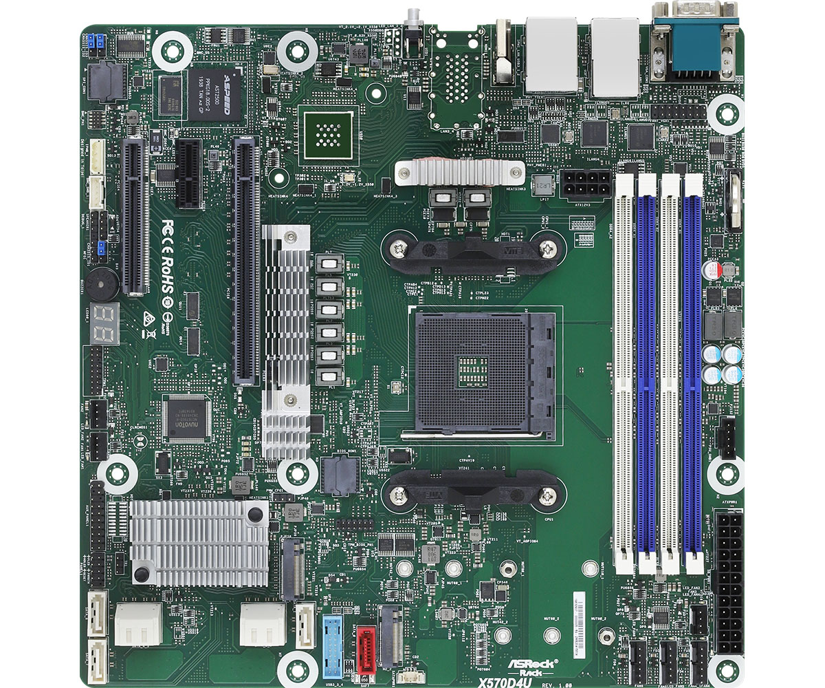 Image of Asrock X570D4U motherboard AMD X570 Socket AM4 micro ATX