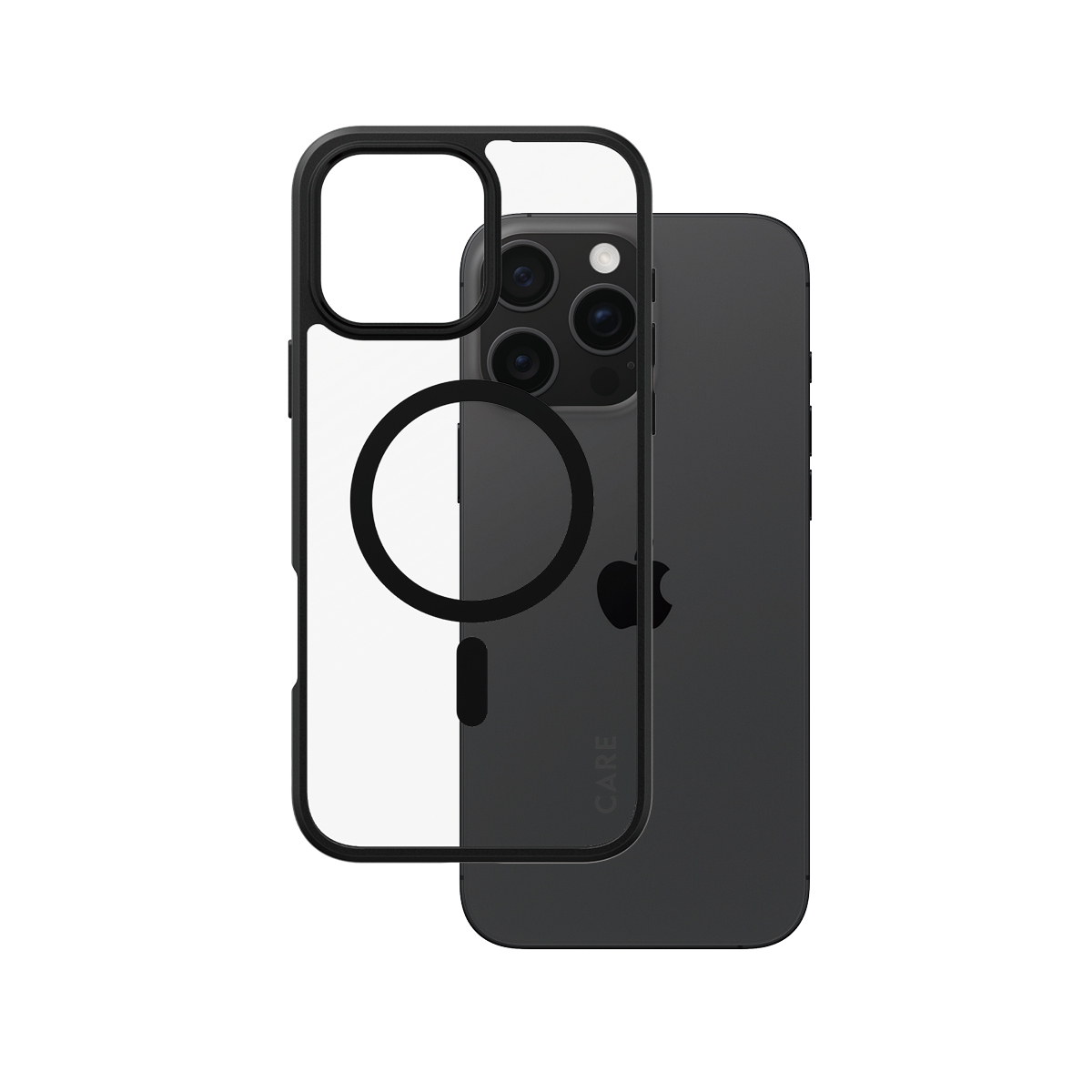 PanzerGlass CARE by Â® Flagship Case Transparent Urban Combat w. Black Frame & MagSafe iPhone 16 Pro Max