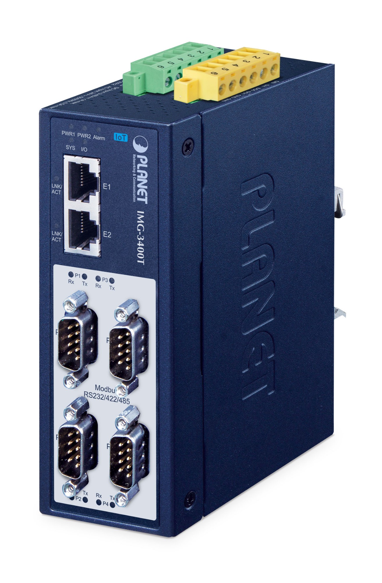 Image of PLANET IP30 Industrial 4-Port RS232/RS422/RS485 Secure IIoT Serial Dev