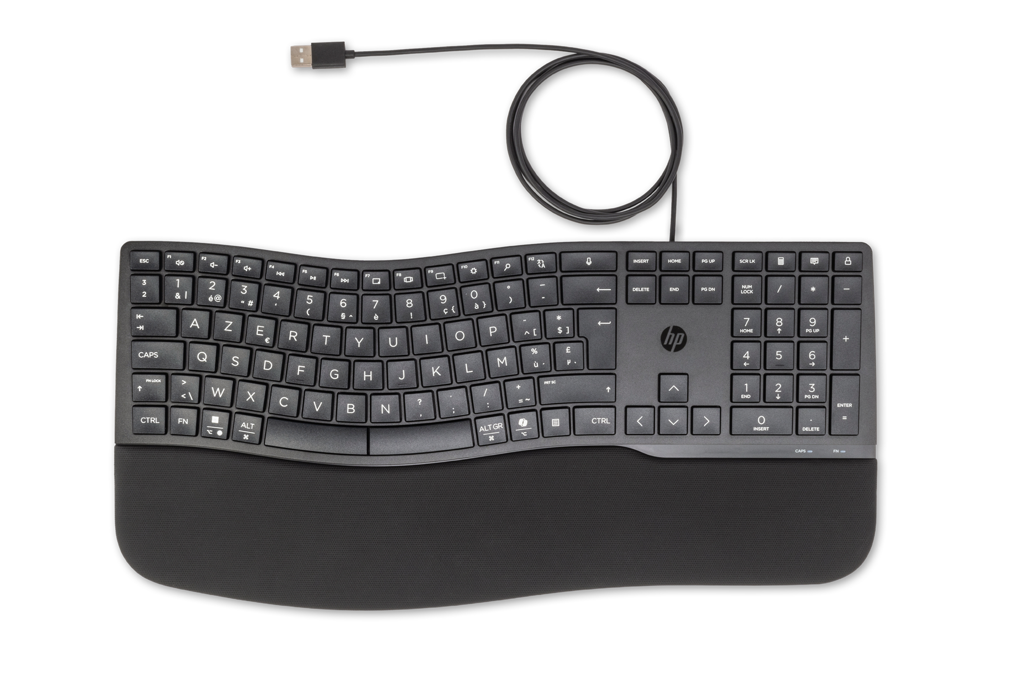 HP 480 Comfort Wired keyboard Home USB AZERTY Belgian Black